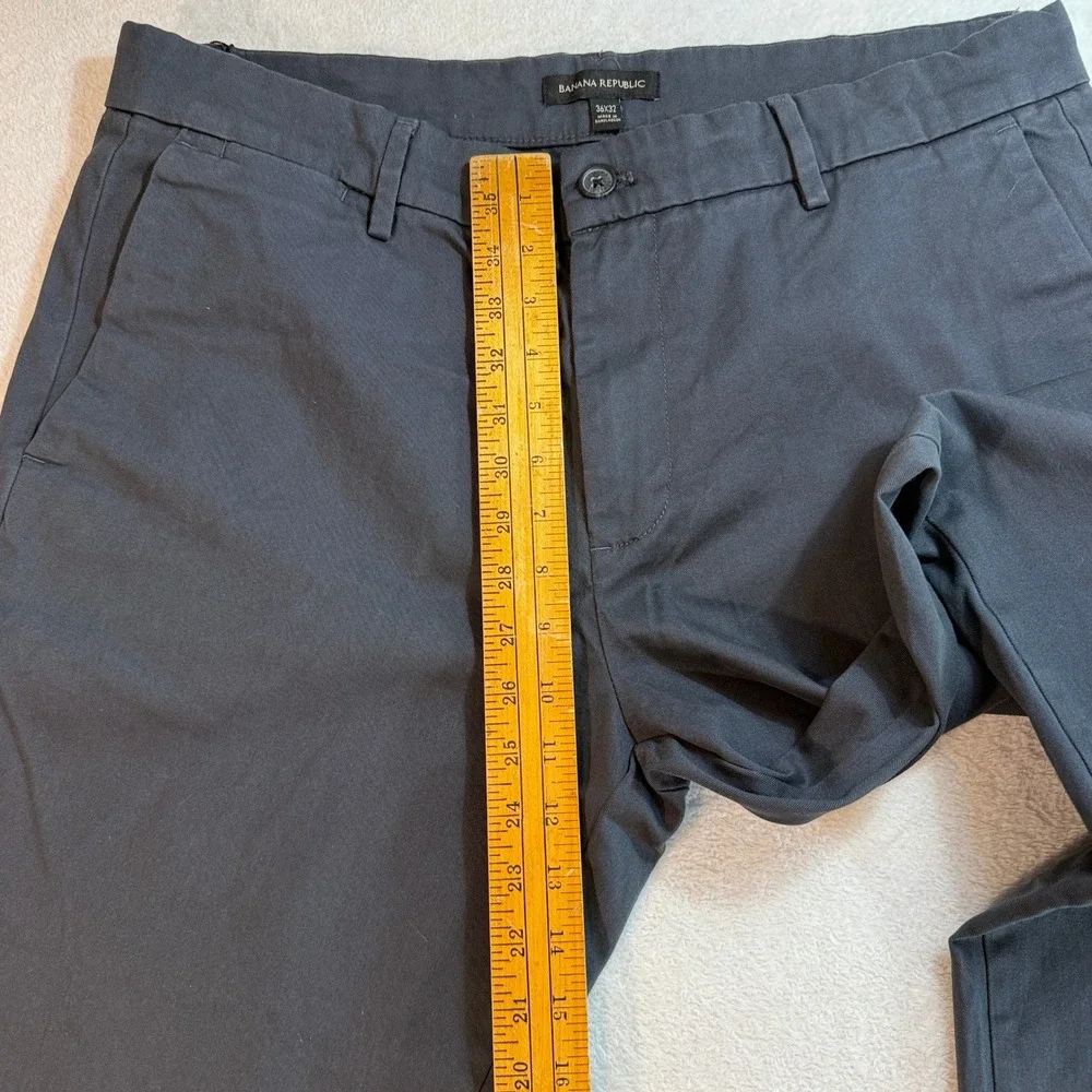 Banana Republic Aiden Slim Fit Chino Pants Mens 36x32 Charcoal Gray Flat Front